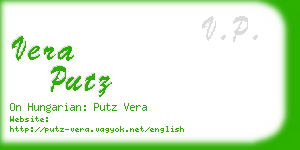 vera putz business card